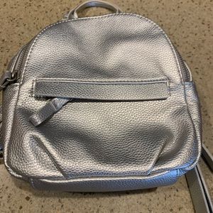 Mini silver backpack